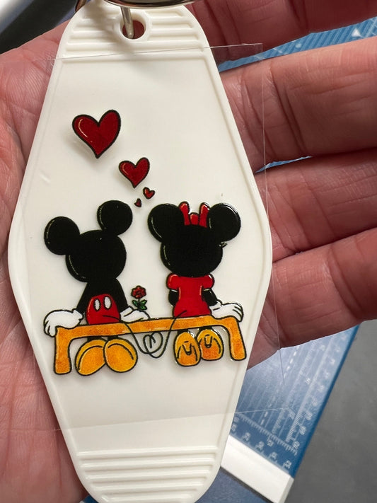 Keychain Mice On Bench UV DTF Decal