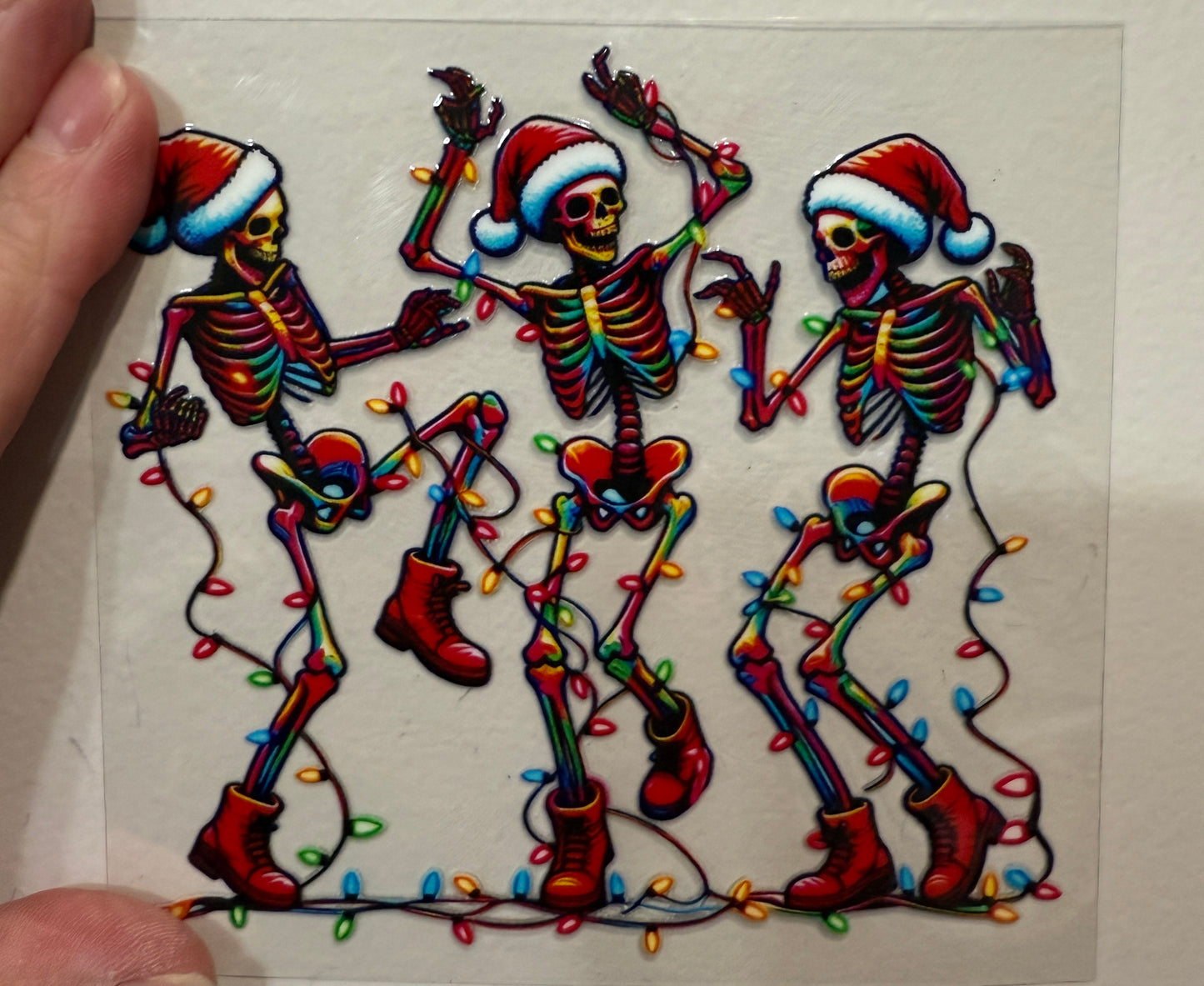 21Y Neon Dancing Skeletons 4” Tall Decal