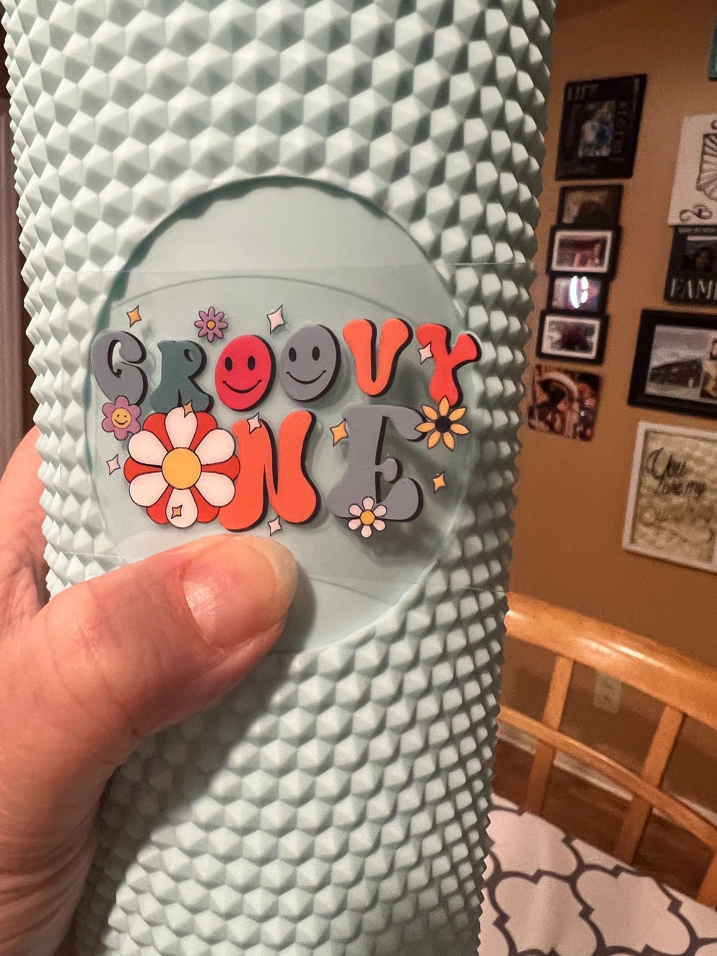 Mini Groovy One  UV DTF Decal