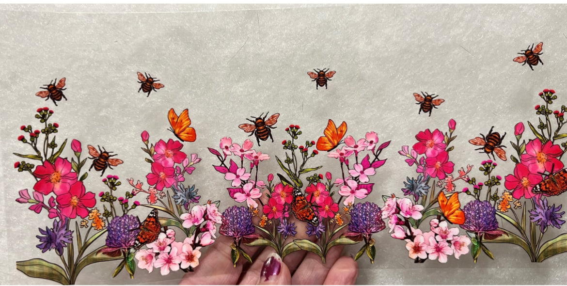 B3 Floral Bee Party UV DTF Wrap