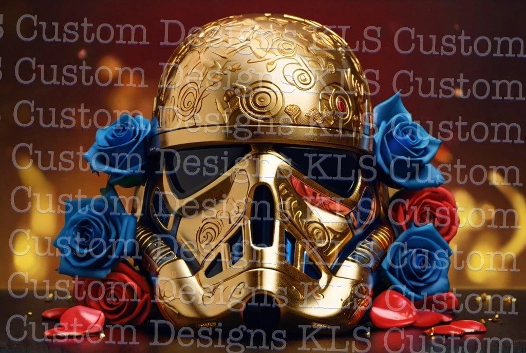 Gold Space Helmet 20 Oz Skinny Permanent Vinyl