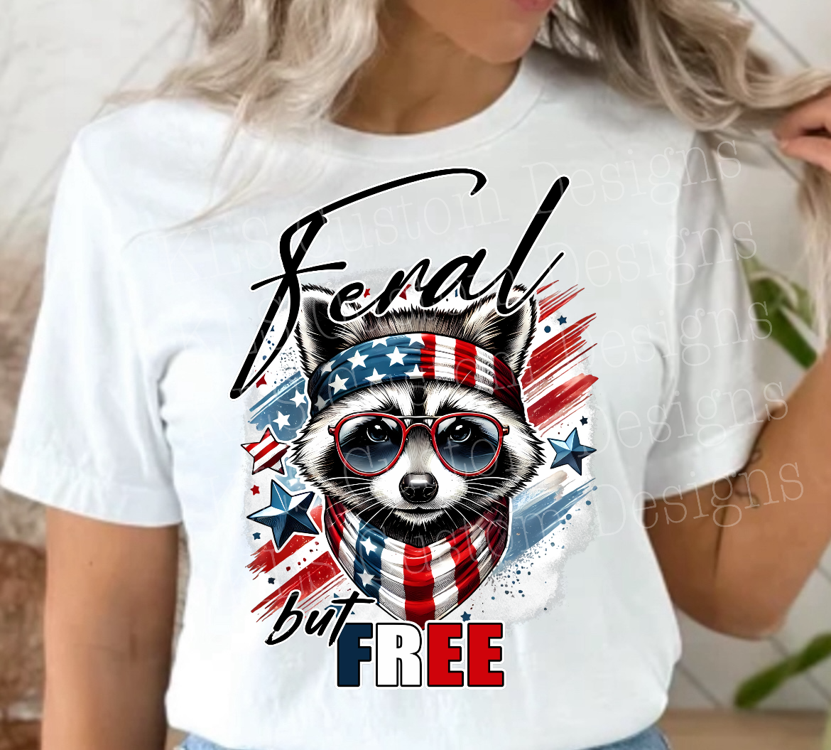 Patriotic Racoon Ready To Press DTF Print