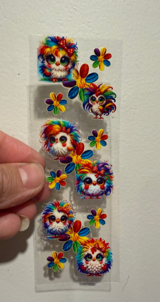 Colorful Chickens UV DTF Pen Wrap