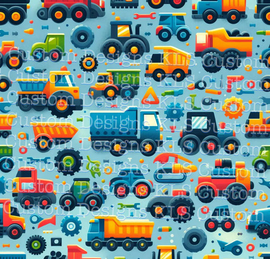 Construction Trucks 20 Oz Skinny Permanent Vinyl