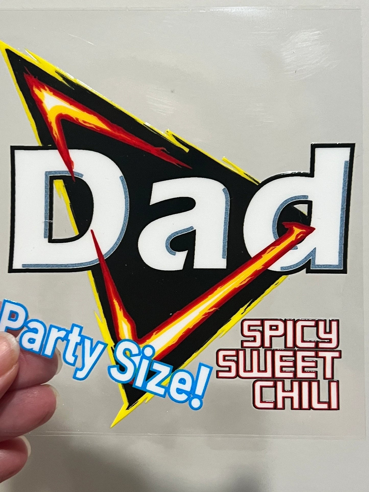 9Y Party Size Dad-Arito 4” Tall UV DTF Decal