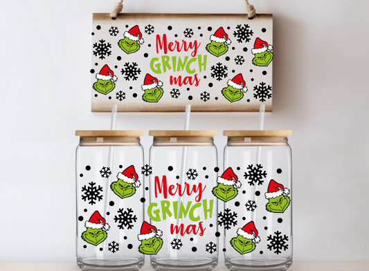 5G Merry Grouchmas Christmas Libbey UV DTF Wrap