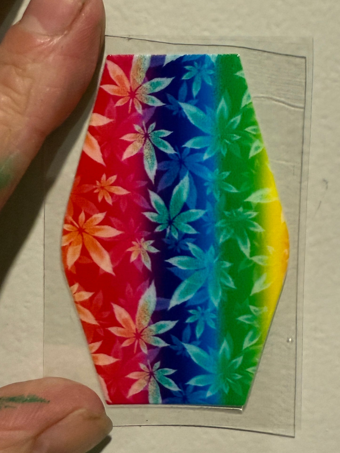 Keychain Rainbow Weed UV DTF Decal