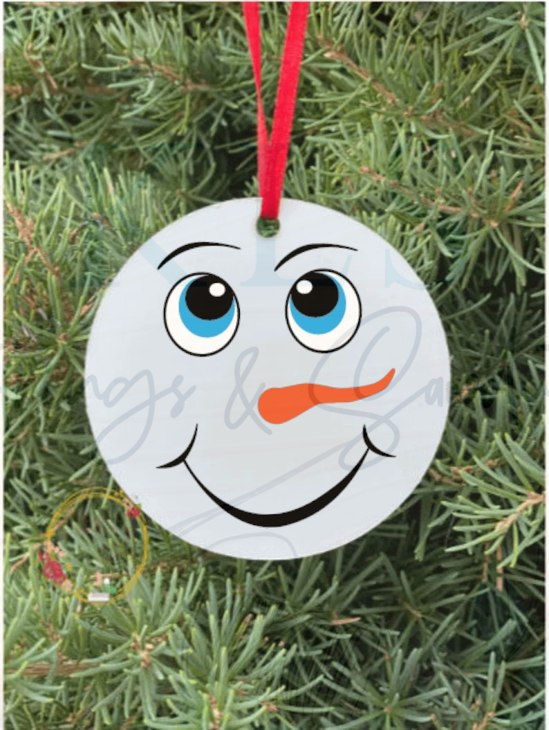 Ornament/Mini Snowman Face Carrot Nose 2” Decal