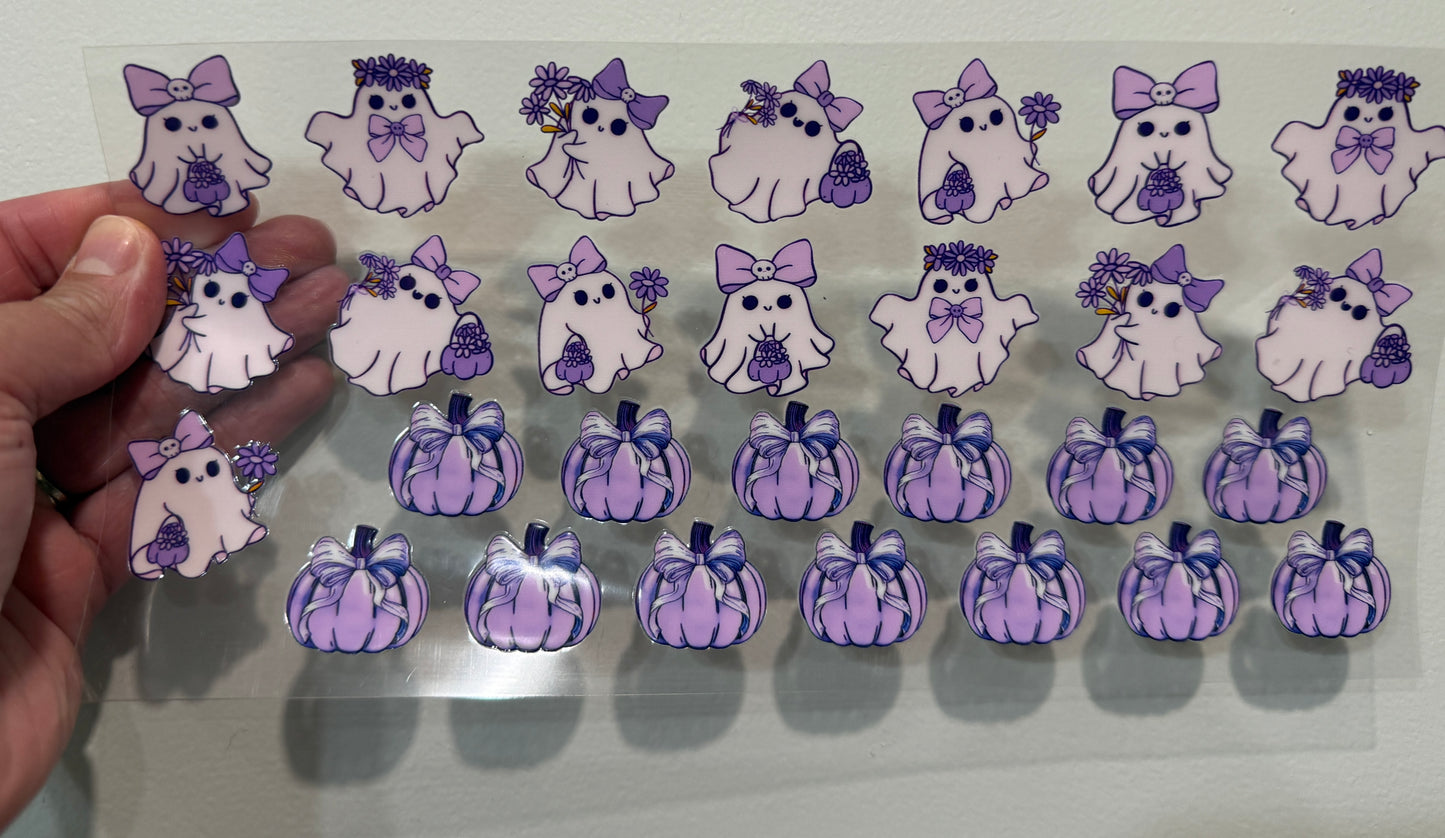 20P Coquette Bow Ghost Clip Sheet - this sheet is intended to be cut up and placed using your own creative style.