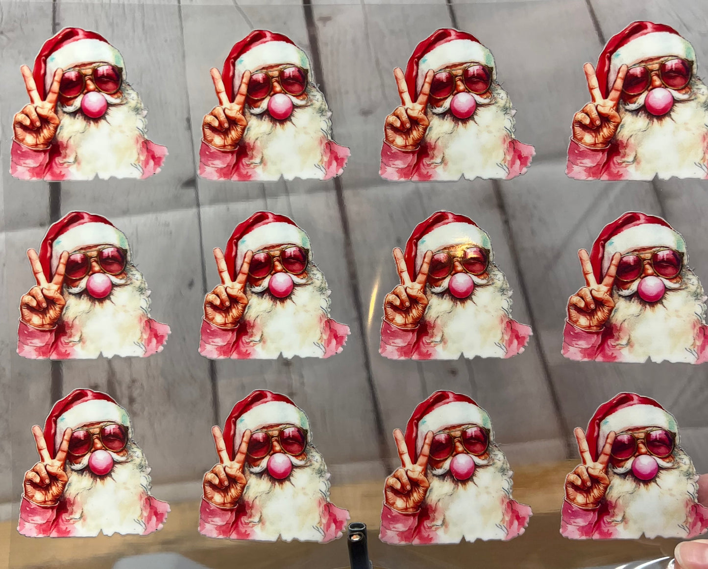 18P Pink Santa Bubblegum Clip Sheet - This sheet is intended to be cut up and placed using your own creative style.