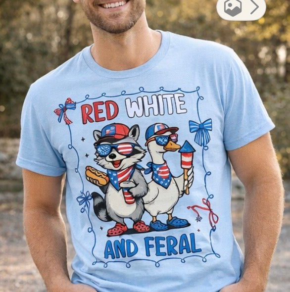 Red White And Feral Ready To Press DTF Print