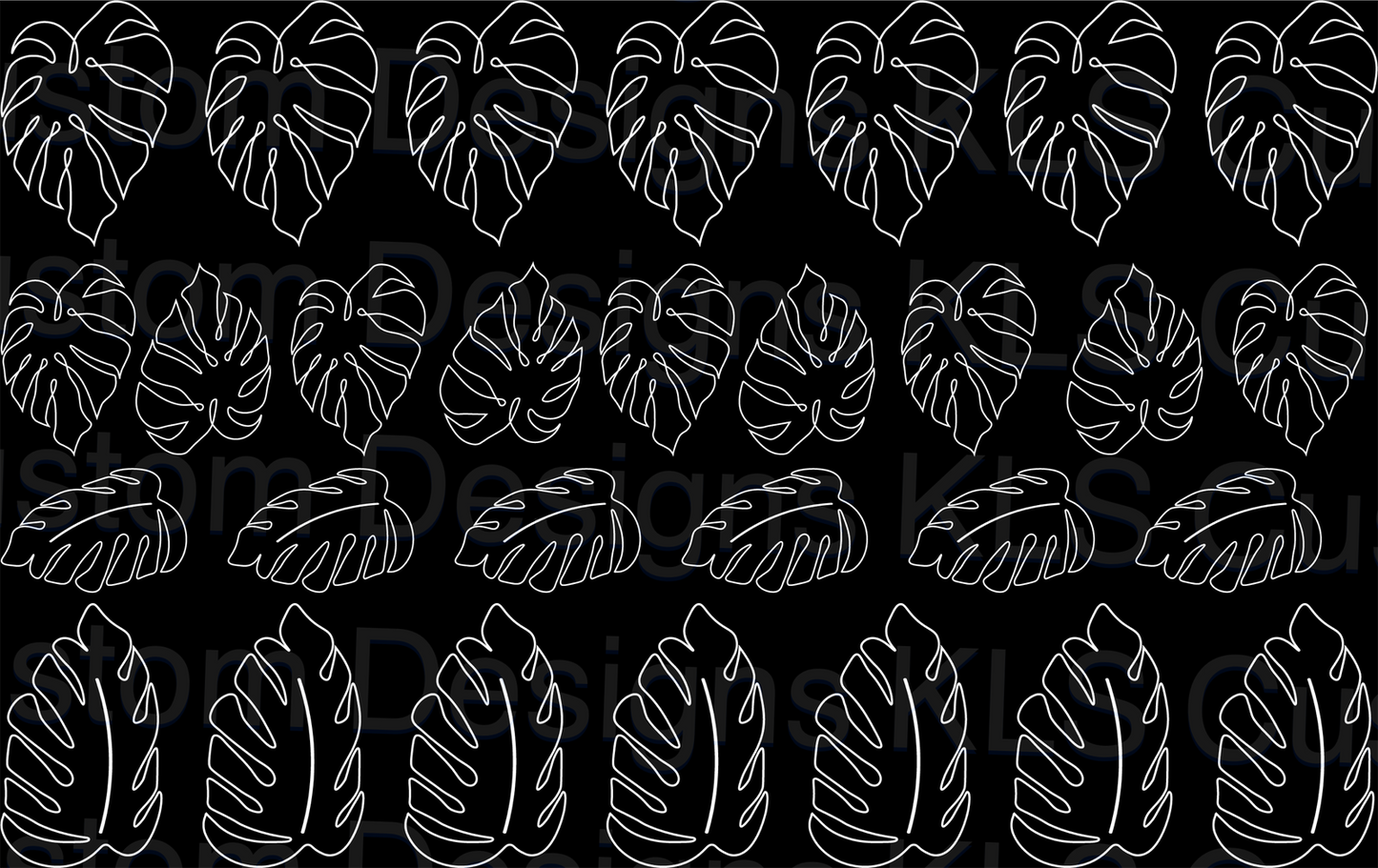 17P Monstera Leaves Curly Clip Sheet - This sheet is intended to be cut up and placed using your own creative style.