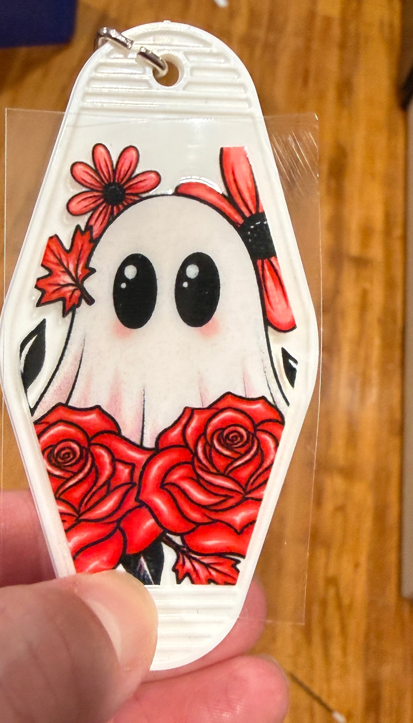Keychain Ghost Roses UV DTF Decal