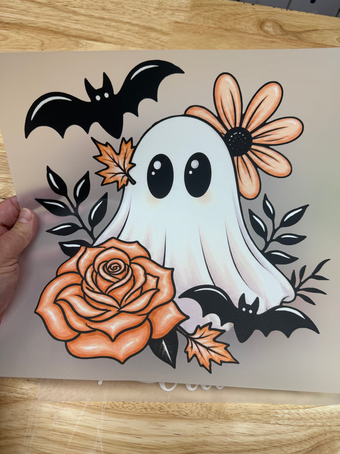 Ghost Roses w/ Bats Ready To Press DTF Print