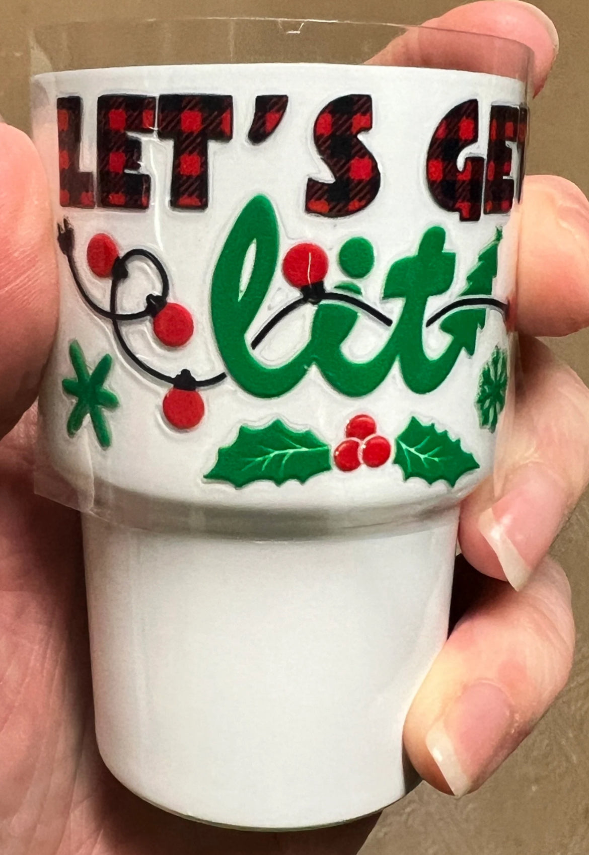 Mini Plaid Let’s Get Lit 2.3” x 1.4”