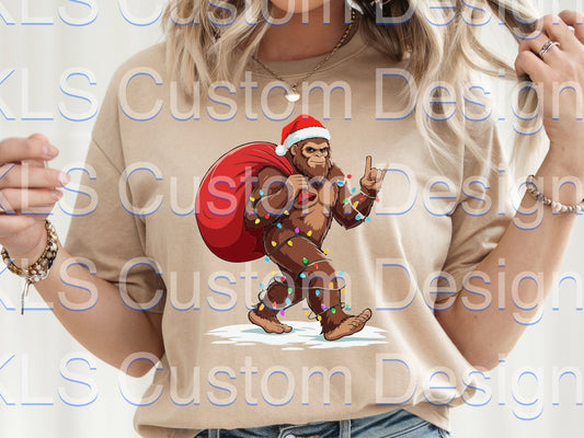 Big Foot Merry Christmas Ready To Press DTF Print