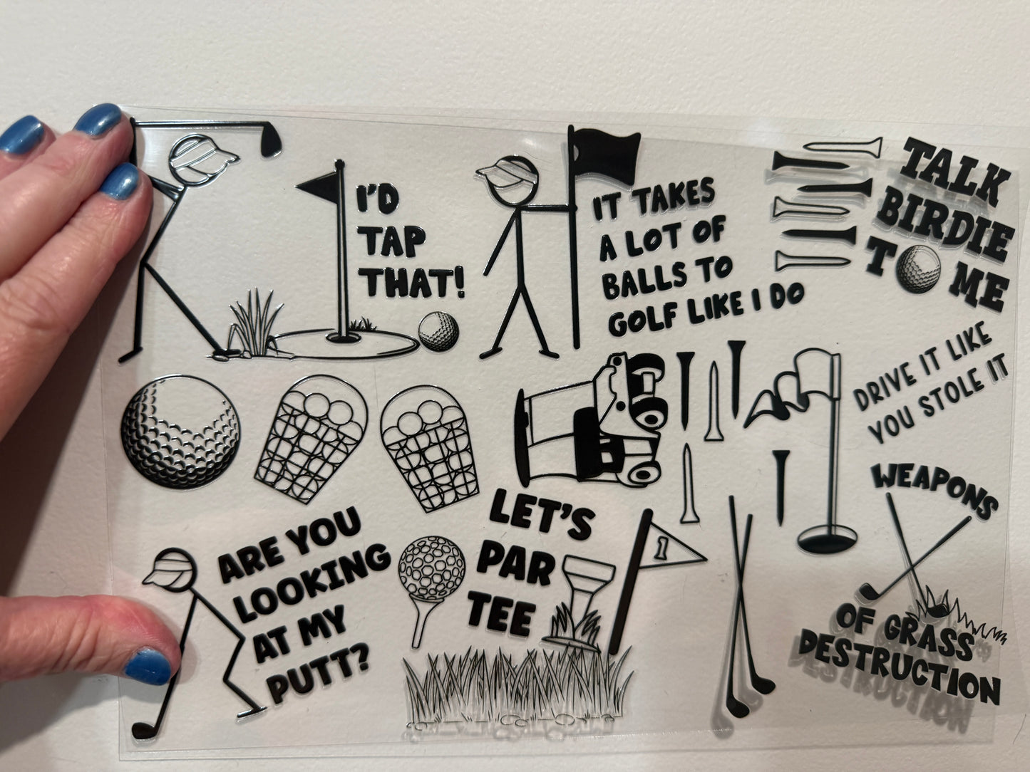 Golf Clip Sheet - This sheet is intended to be cut up and placed using your own creative style.