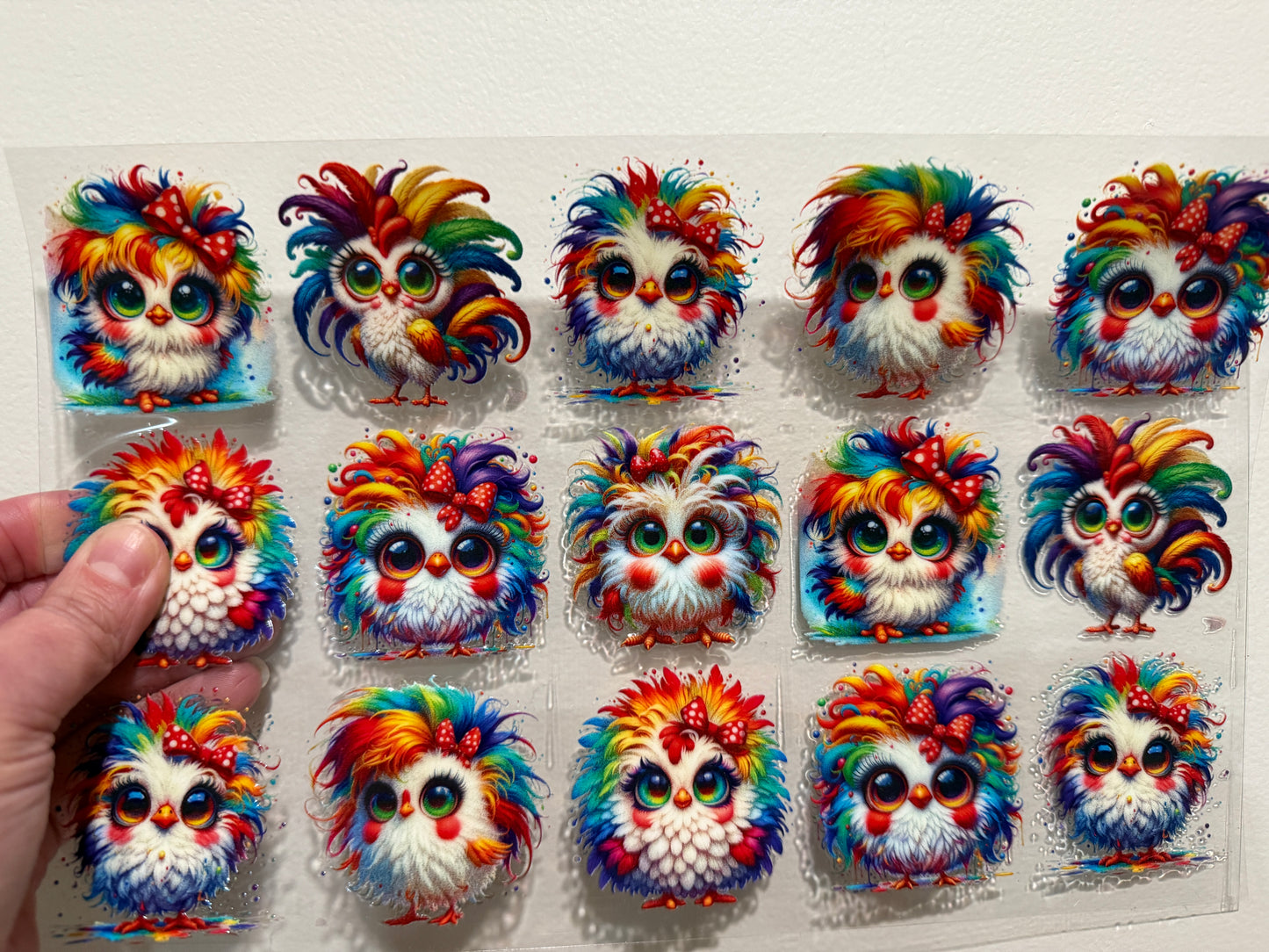 1B Colorful Chickens Clip Sheet - This sheet is intended to be cut up and placed using your own creative style.