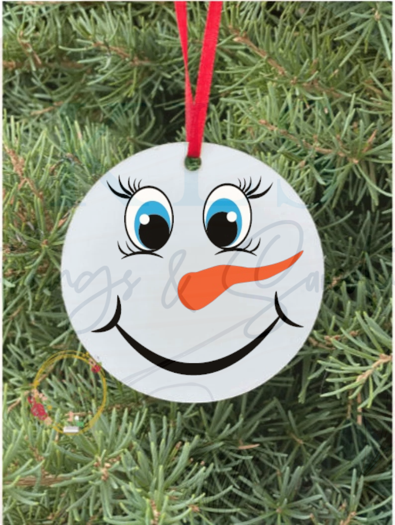 Ornament/Mini Snowman Face Carrot Nose 2” Decal