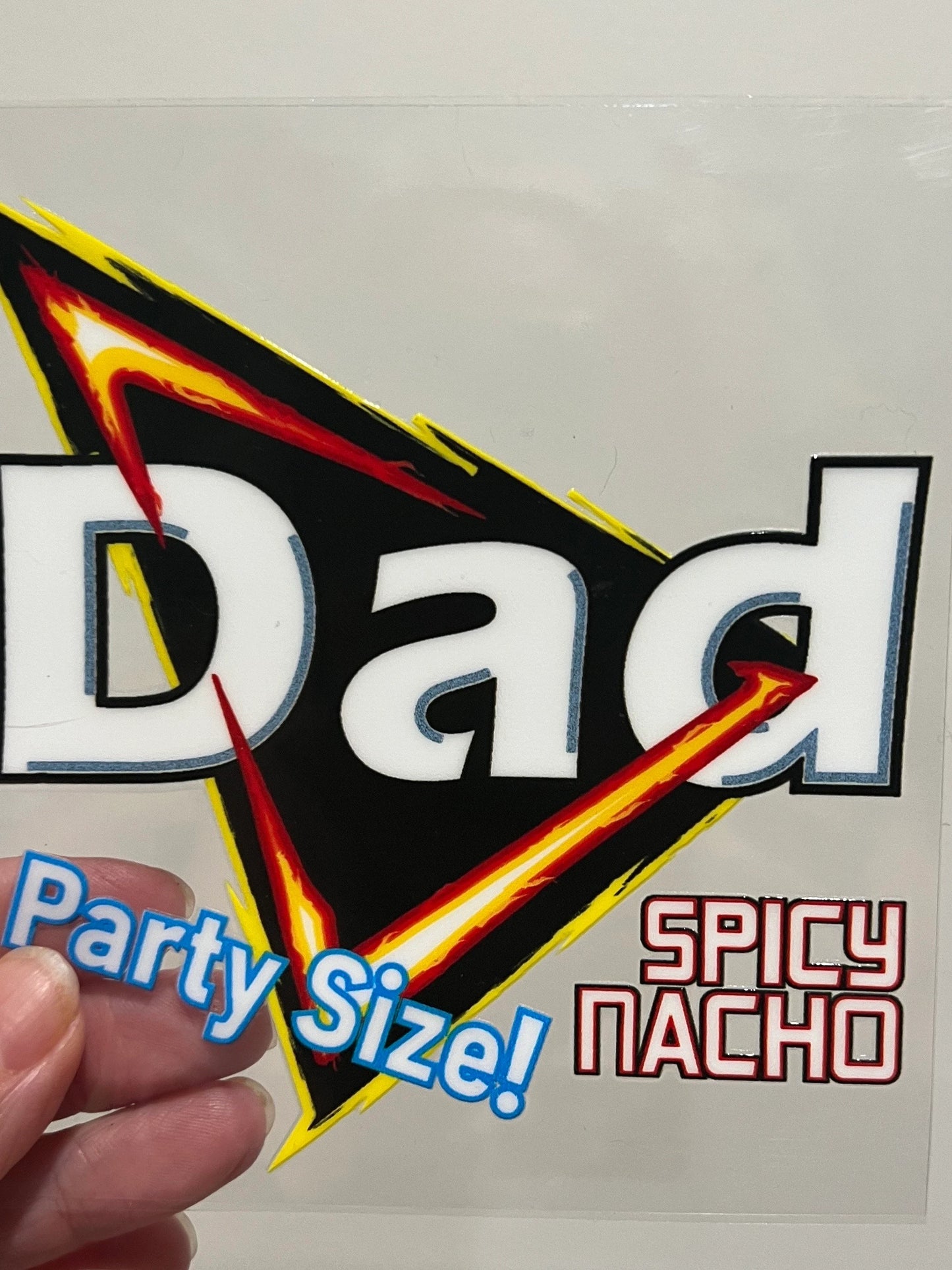 9Y Party Size Dad-Arito 4” Tall UV DTF Decal