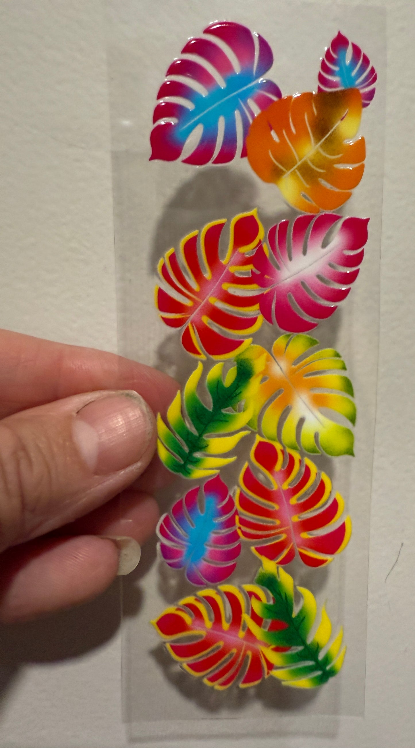 13G Colorful Monstera Leaves UV DTF Pen Wrap