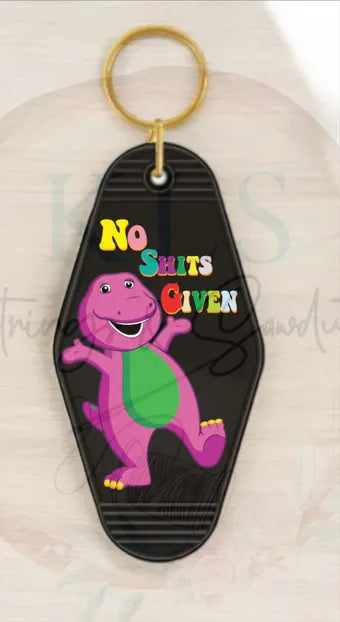 Keychain No Shits Given Dinosaur UV DTF Decal
