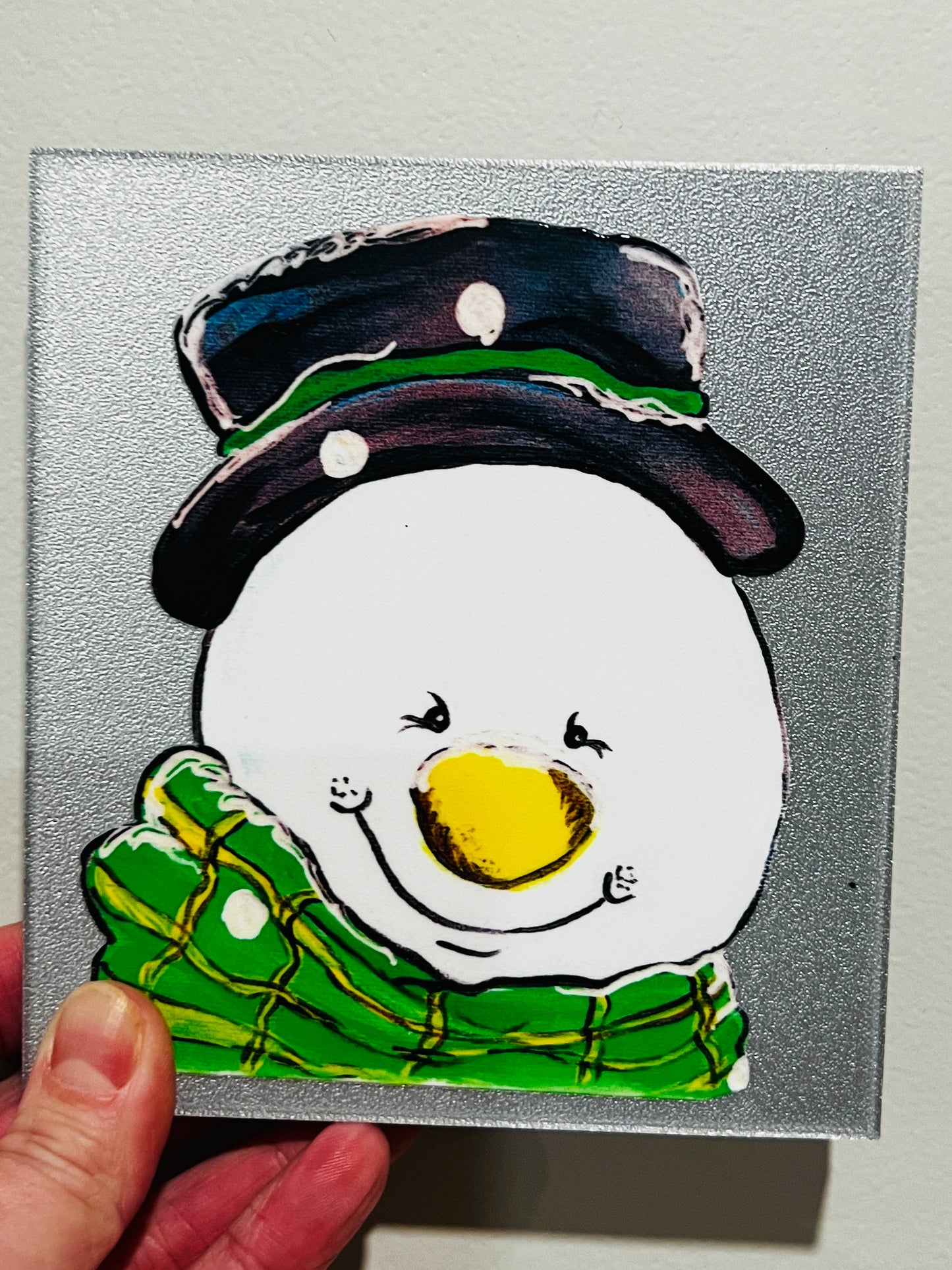 Hand Drawn Snowman Designs Made Into A 4” Tall UV DTF Decal