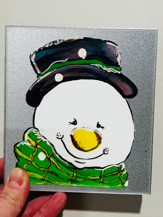 Hand Drawn Snowman Designs Made Into A 4” Tall UV DTF Decal