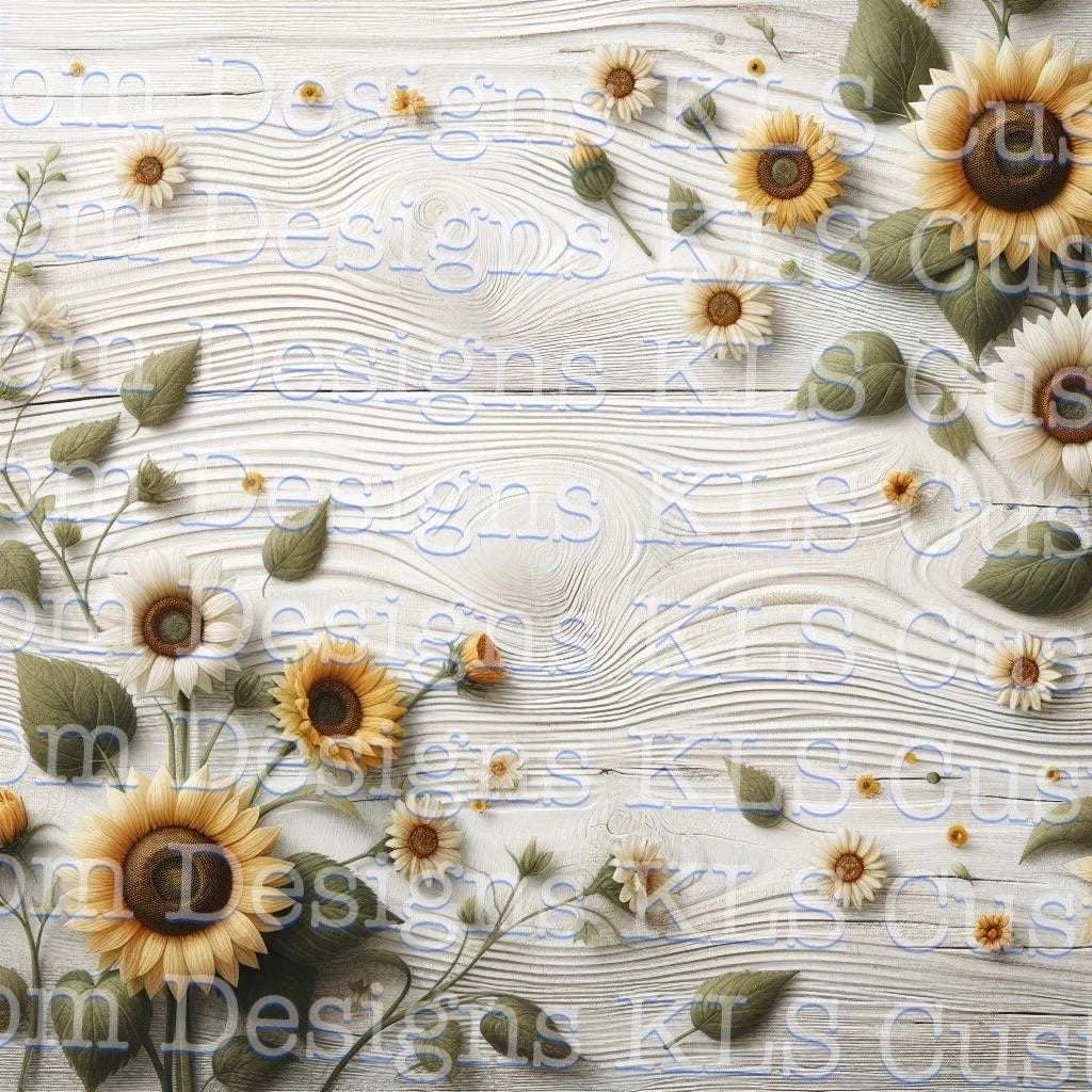 Sunflowers On Wood 20 Oz Skinny Permanent Vinyl