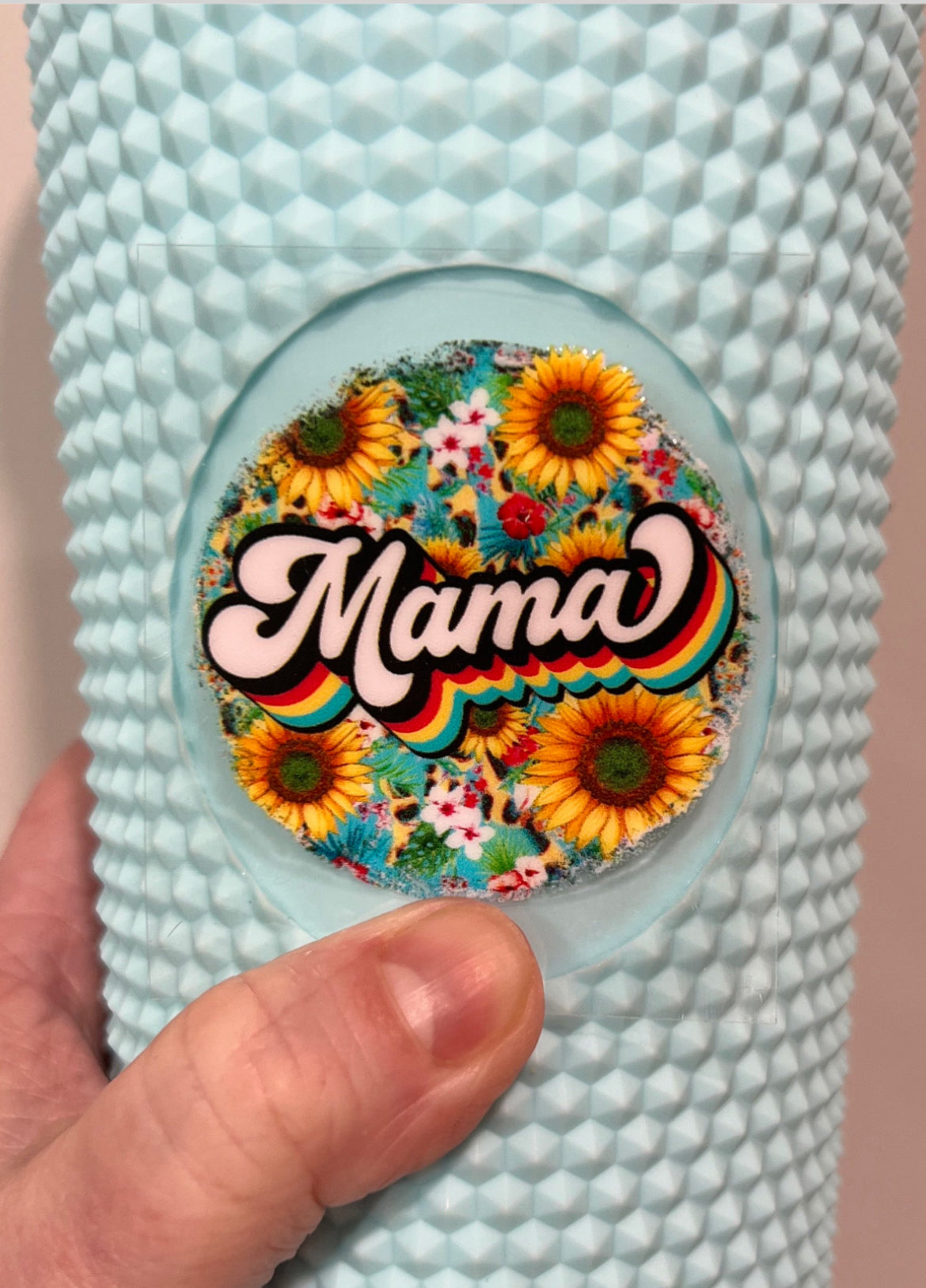 Mini Mama Retro Sunflowers UV DTF Decal