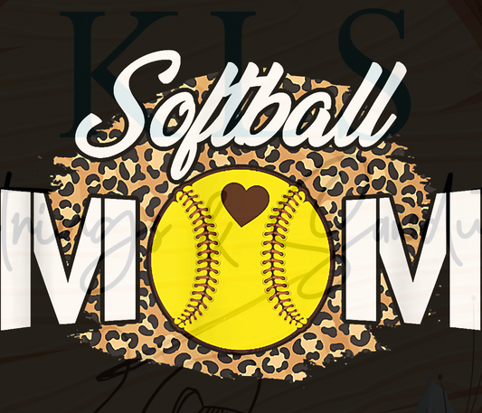 5B Cheetah Softball Mom 4” Tall UV DTF Decal