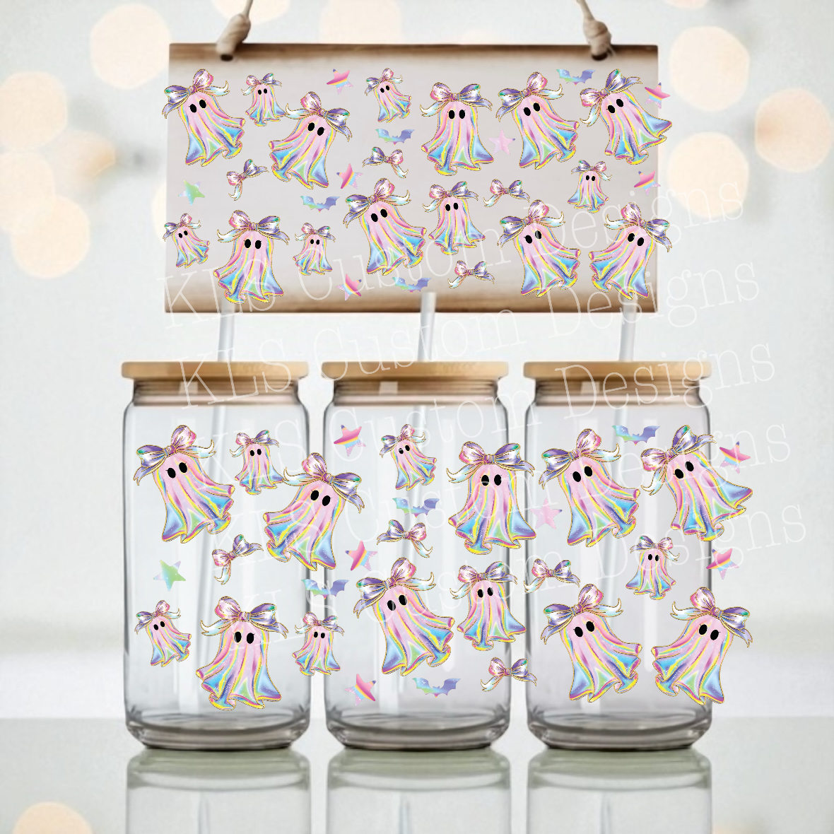 G1 Rainbow Ghost Bow UV DTF Wrap