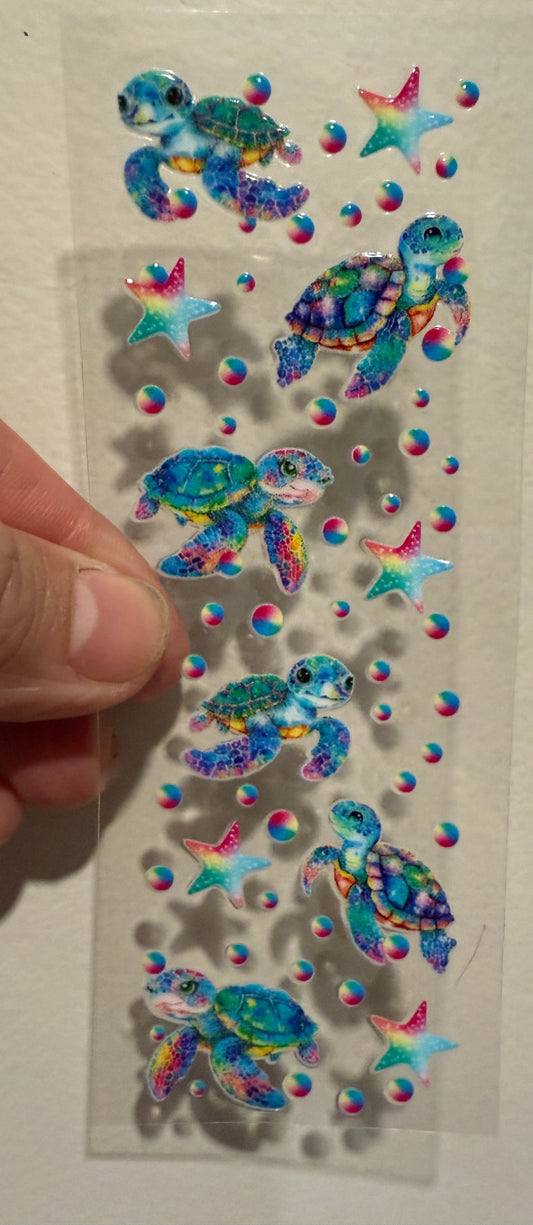 Neon Sea Turtles UV DTF Pen Wrap