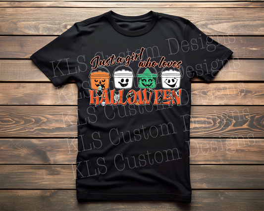 Just A Girl Who Loves Halloween Ready To Press DTF Print