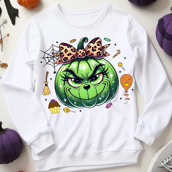 Green Pumpkin Bow Ready To Press DTF Print