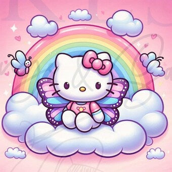 Pink Rainbow Butterfly Baby Kitty 20 Oz Skinny Permanent Vinyl