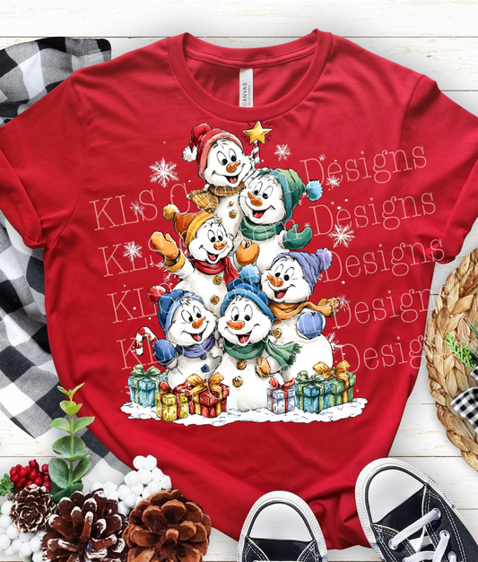 Merry Snowmen Ready To Press DTF Print