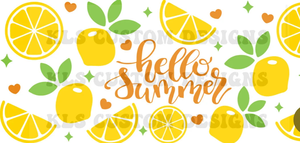 G3 Hello Summer Lemons UV DTF Wrap