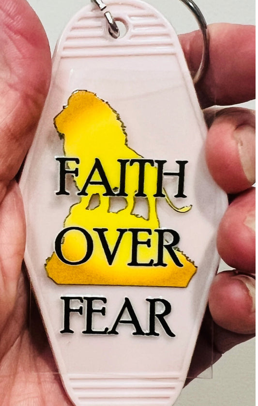 Keychain Faith Over Fear UV DTF Decal