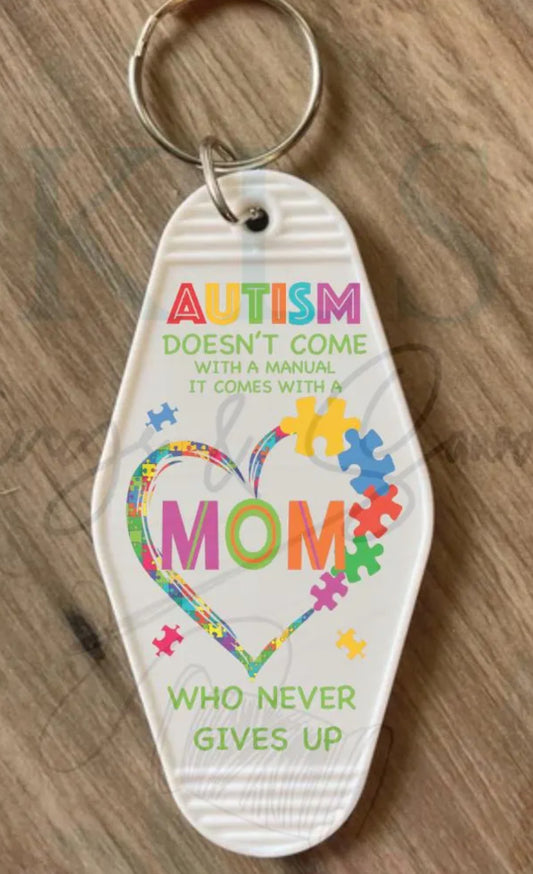 Keychain Autism Mom UV DTF Decal