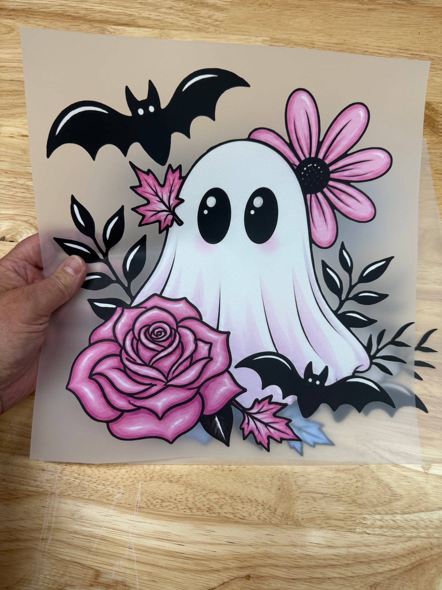 Ghost Roses w/ Bats Ready To Press DTF Print