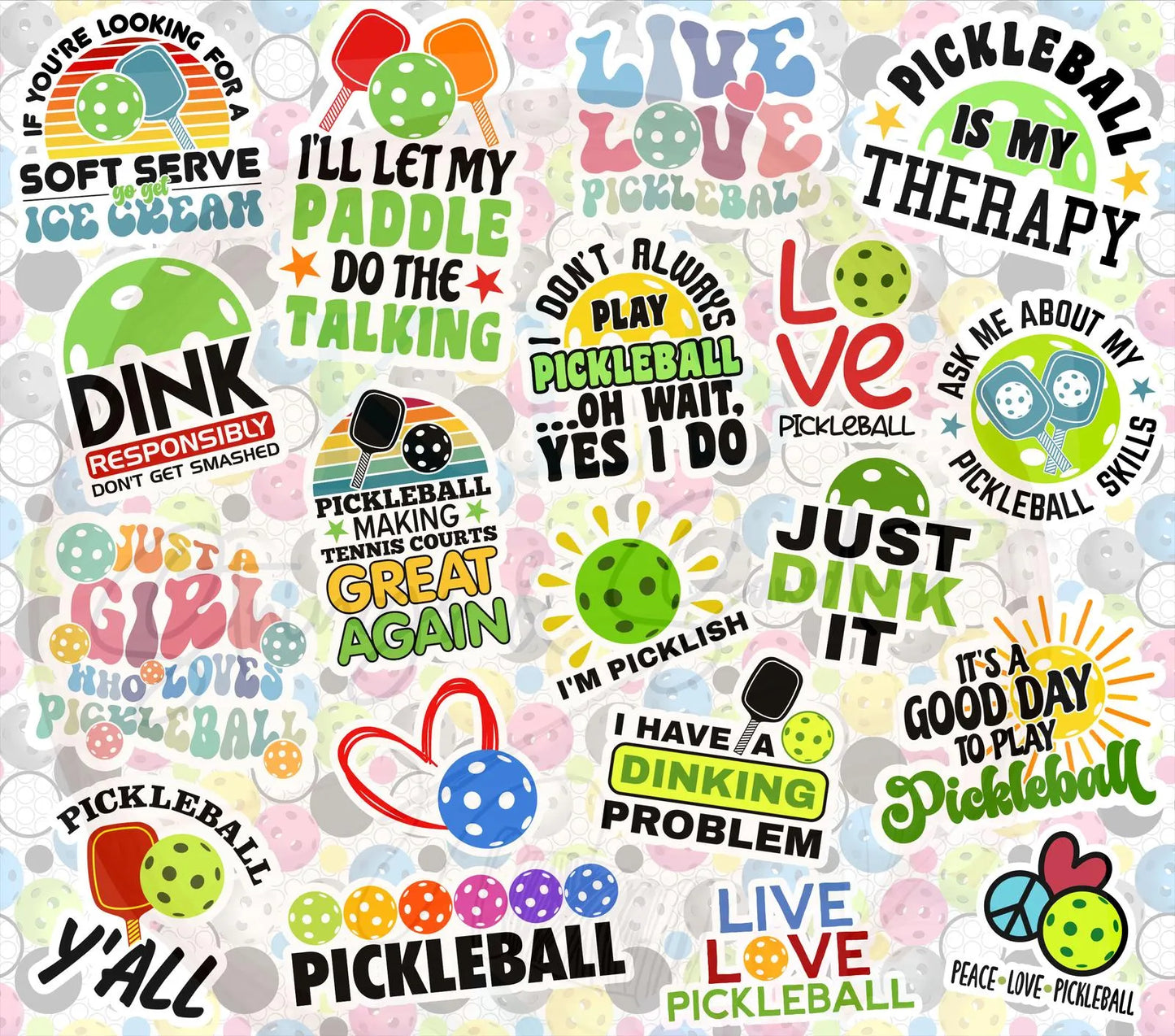 Pickleball 20 Oz Skinny Permanent Vinyl