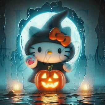 Halloween Window Kitty 20 Oz Skinny Permanent Vinyl
