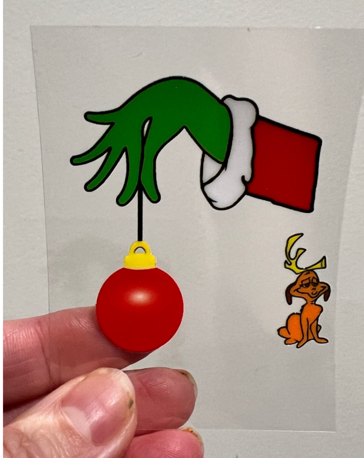 Christmas Hand w/ Dog Cup Topper