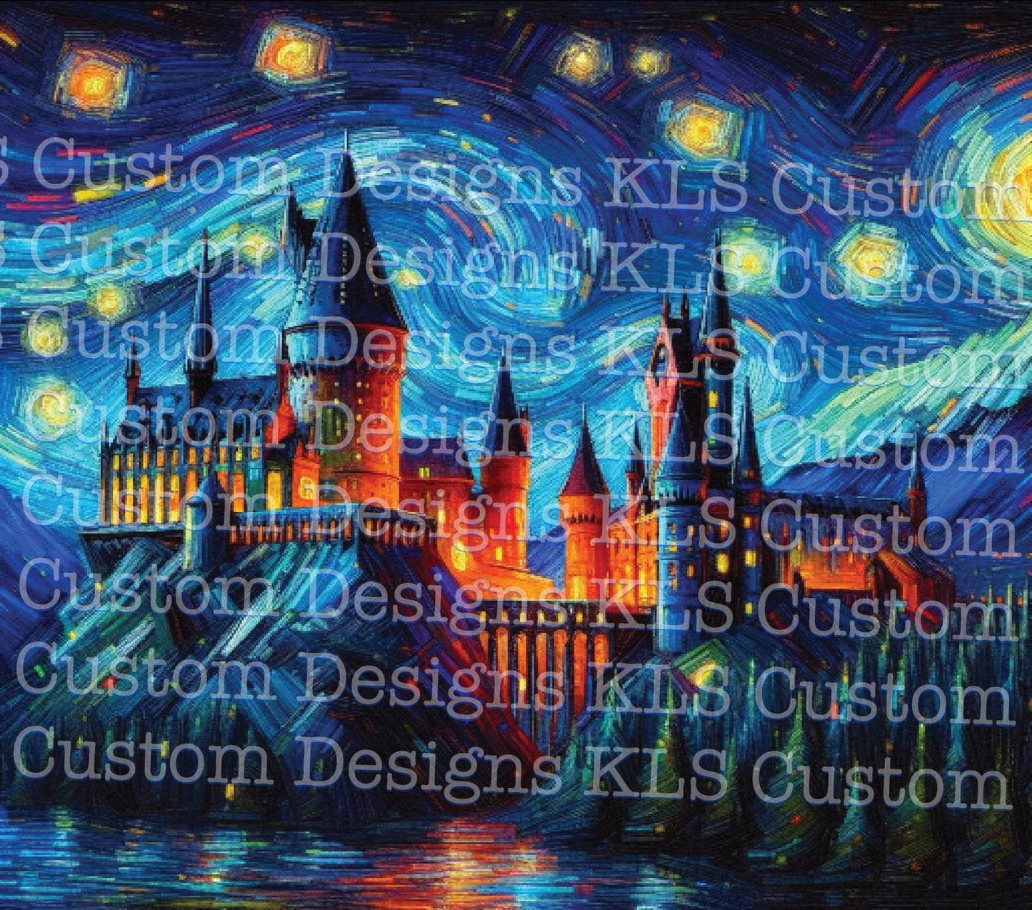 Starry Night Wizard School 20 Oz Skinny Permanent Vinyl