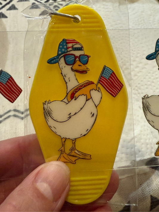 Keychain American Goose Hotdog UV DTF Decal