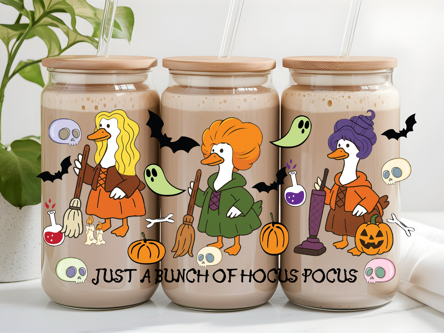 P4 Witchy Halloween Sisters Goose UV DTF Wrap