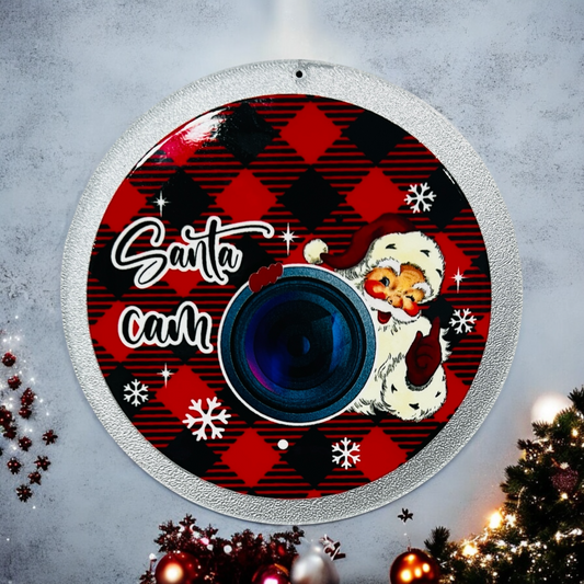 Santa Cam 3D Printed Sign With UV DTF Image