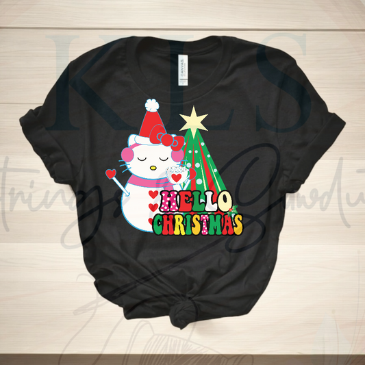 Hello Christmas Snowman Ready To Press DTF Print