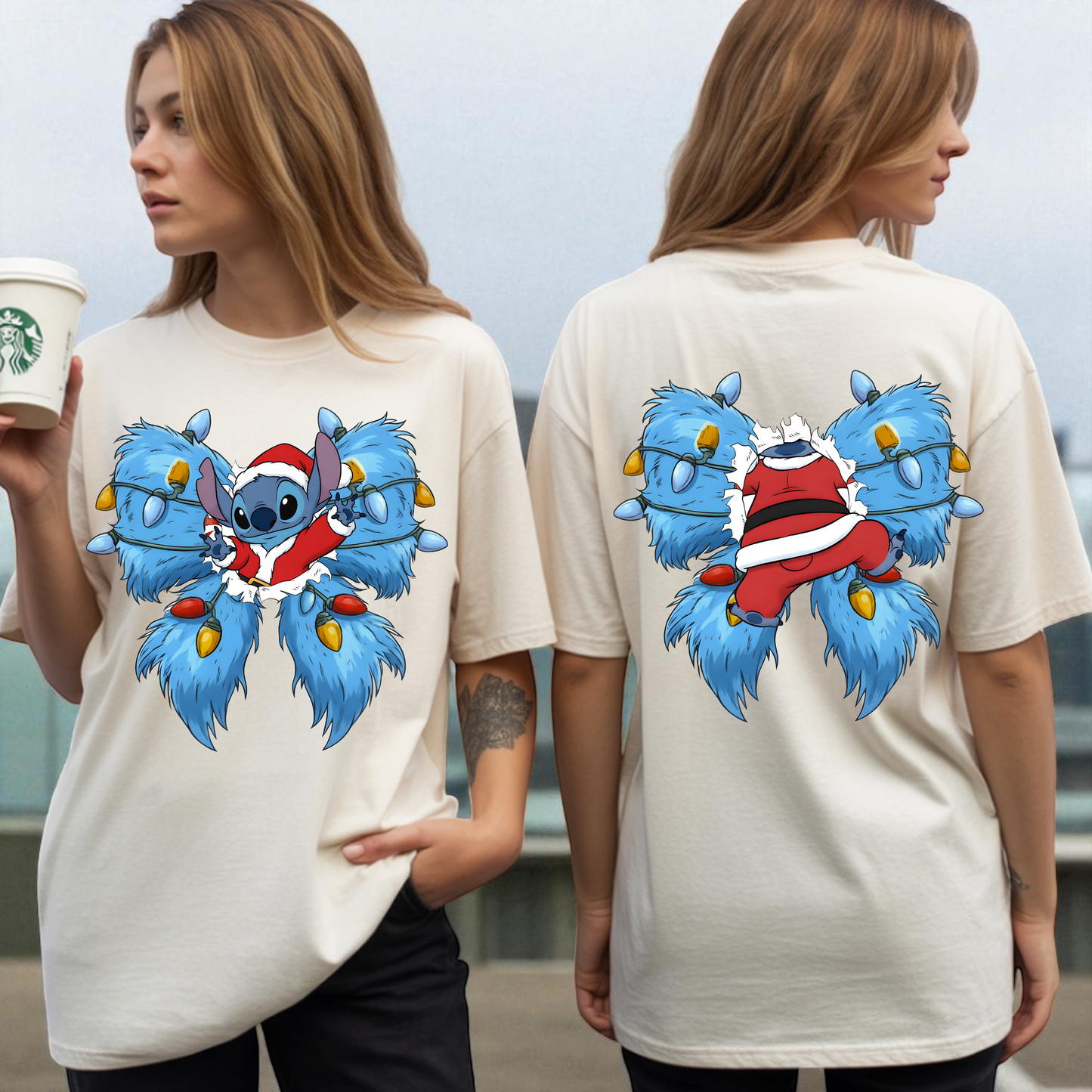 Blue Furry Bow 2 Piece Set Ready To Press DTF Print